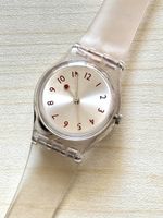 Swatch Uhr transparent Damenuhr Quarz guter Zustand