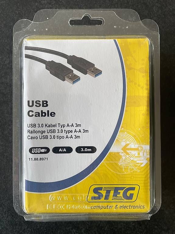 Cavi: NEU & ungeöffnet: USB 3.0 Kabel A-A, 3 m – Usato da Niederrohrdorf venduto da S056