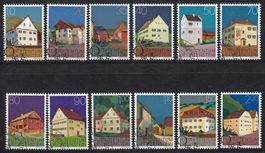 FL632-643 Satz unten links FD-Stpl., plus Briefsatz 15.4.80