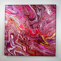 Acryl-Flüssigmalerei, quadratisch