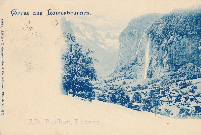 Cartoline postali: Lauterbrunnen - Gruss aus ... + 1899 – Usato da Emmenbrücke venduto da teestube
