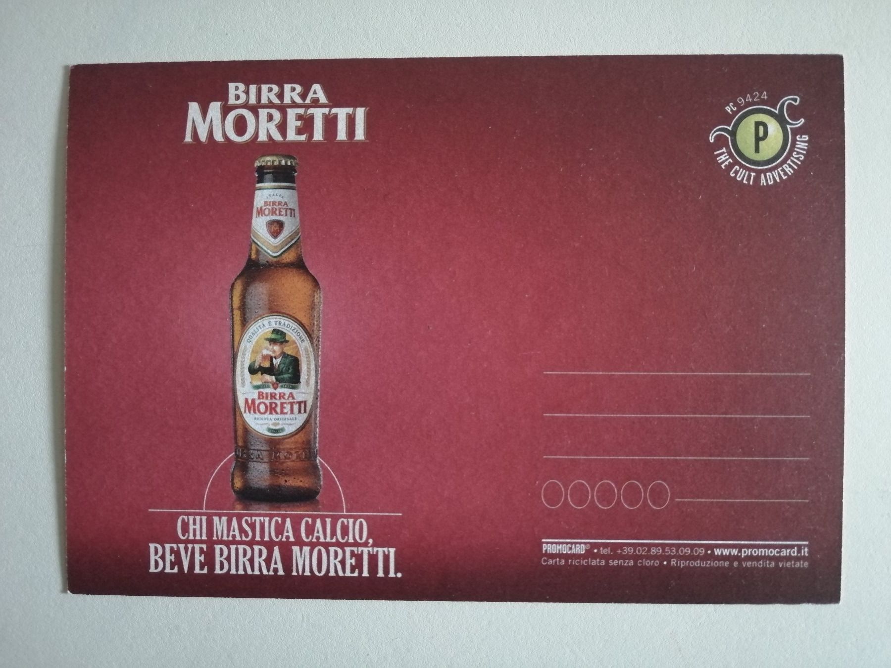 Cartoline postali: Ansichtskarte Bier-Reklame Birra Moretti – Usato da Aesch BL venduto da Opirol 1