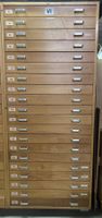 Schubladenstock braun (Planschrank aus Holz hoch + schmal)