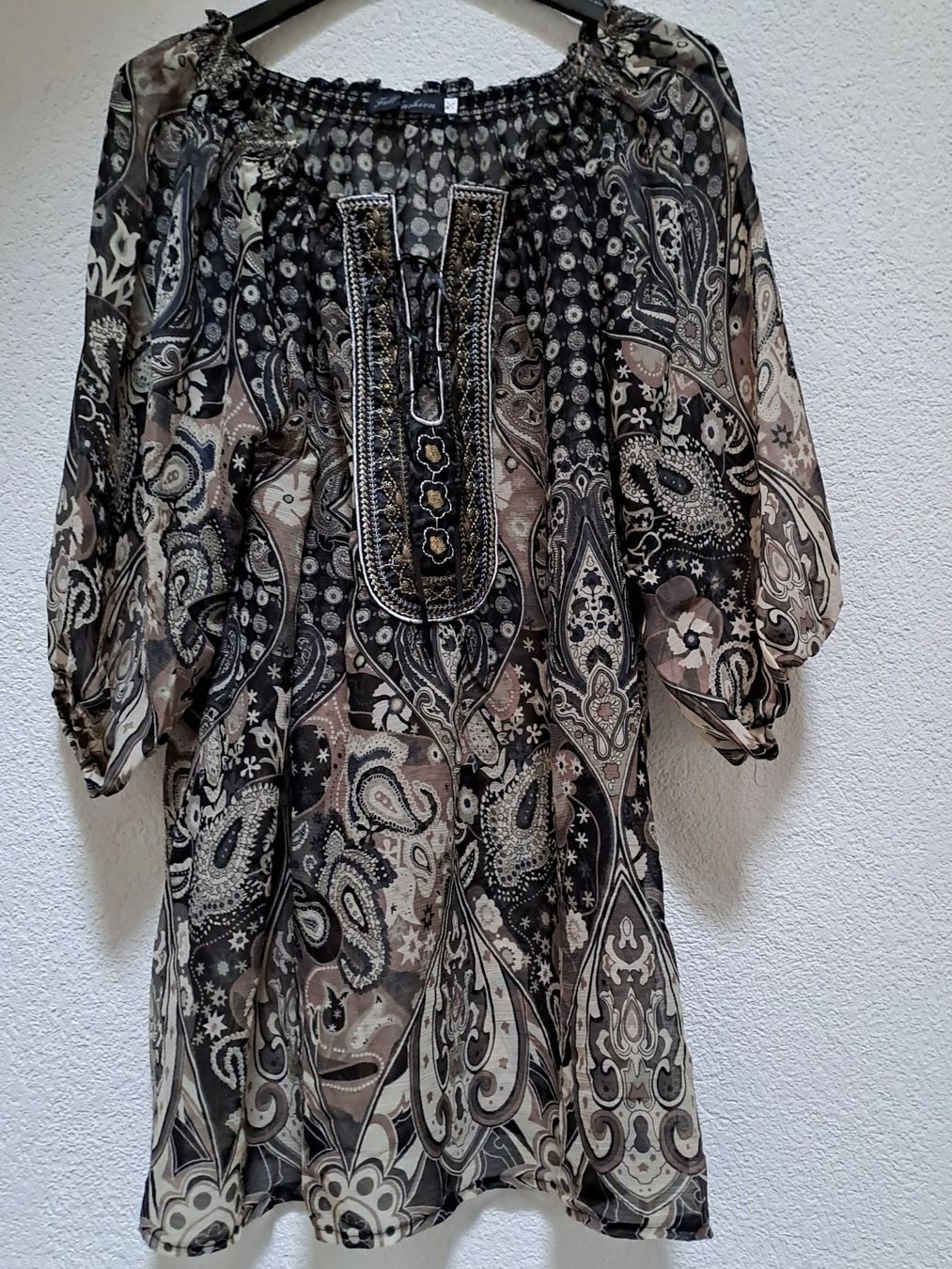 Camicette: Sommer Bluse Tunika, Gr. M/L, 95% Viskose – Nuovo e nell'imballaggio originale da Frauenfeld venduto da Andadaa