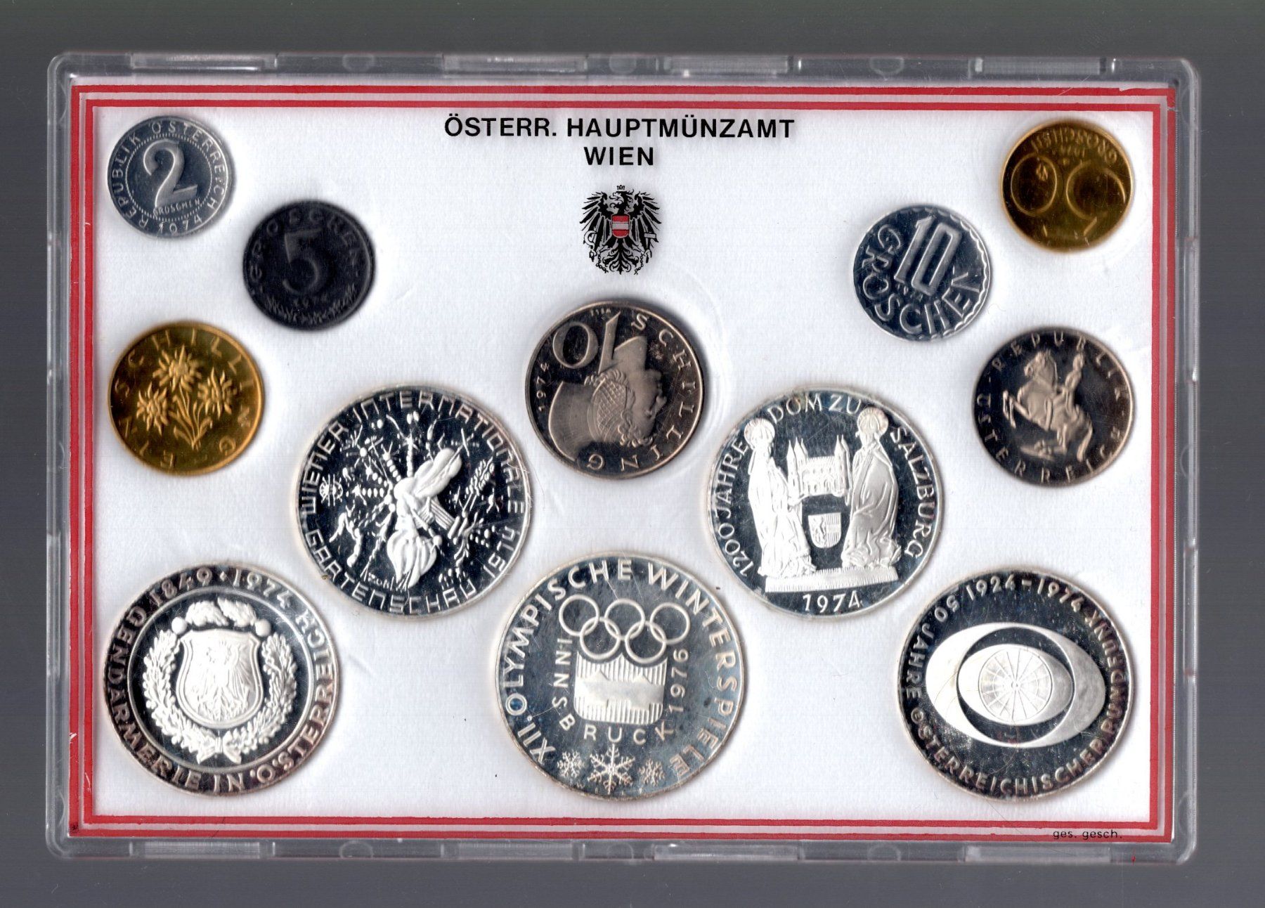 Tutti le monete: Austria coins set 1974 TOP UNC – Nuovo (secondo la descrizione) da Leibstadt venduto da baroc333 1