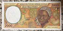 2000 CFA Francs Banknote 1993 Banknote!!! UNC