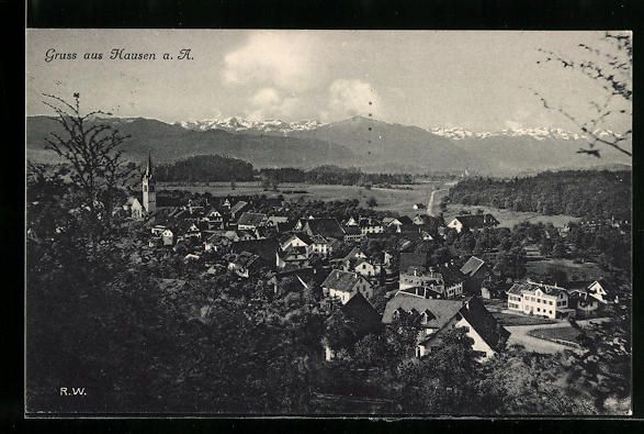 Cartoline postali: Hausen a. A., Gesamtansicht mit Kirche – Usato da Berlin venduto da bartko-reher