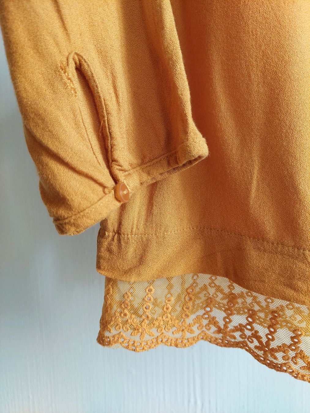 Bershka Camicette: Dunkelgelbe Bluse mit Spitze, BERSHKA, Gr. S – Usato da Sursee venduto da juliia_725 3