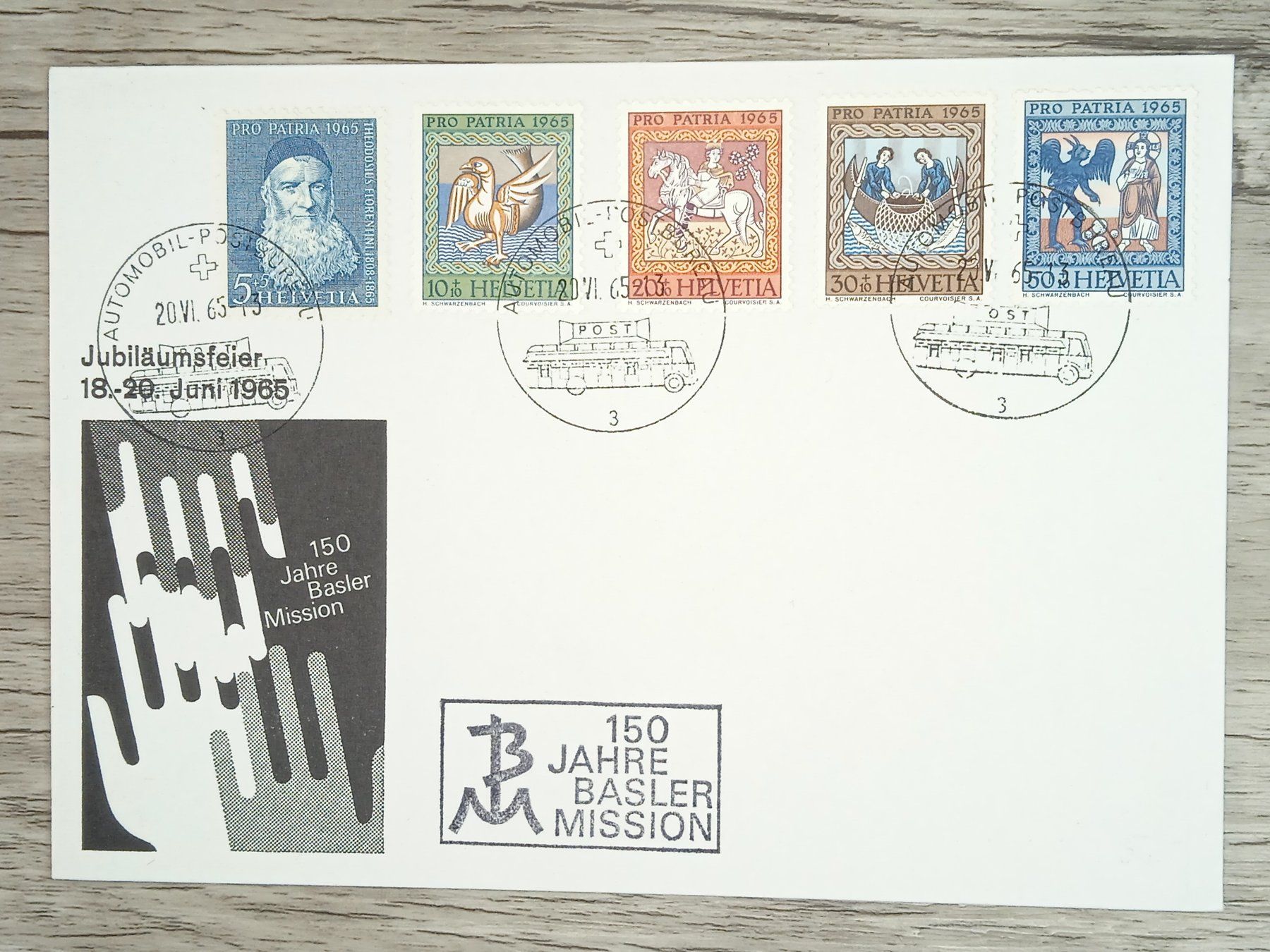 Tutti i francobolli: TR17 Enveloppe + Timbre Suisse 1965 – Usato da Cousset venduto da Patrick_Collections