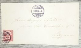 TR20 Enveloppe + Timbre Suisse 1884
