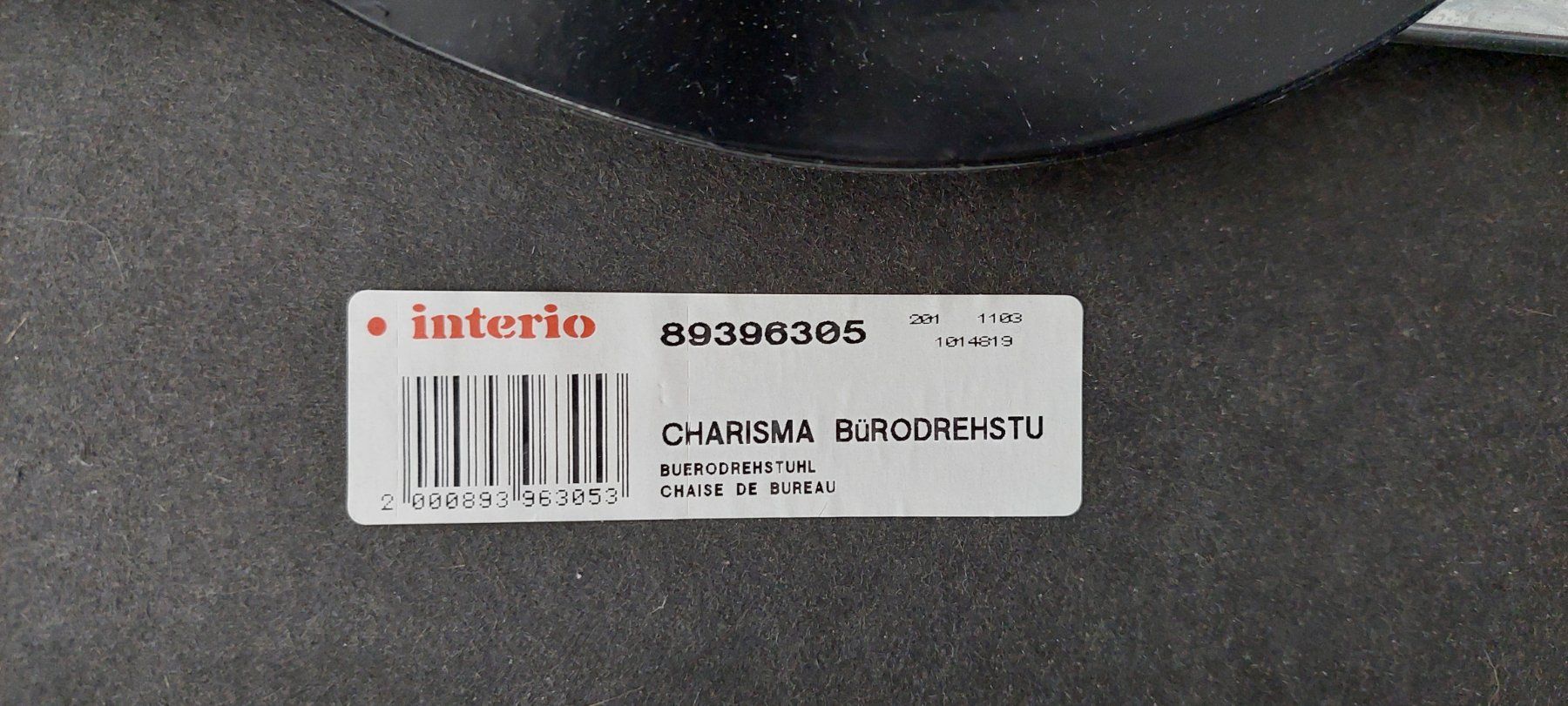 Interio Sedie: BÜROSTUHL  |  INTERIO  |  CHARISMA  |  DESIGN-KLASSIKER – Usato da Oberweningen venduto da Feindesign 3
