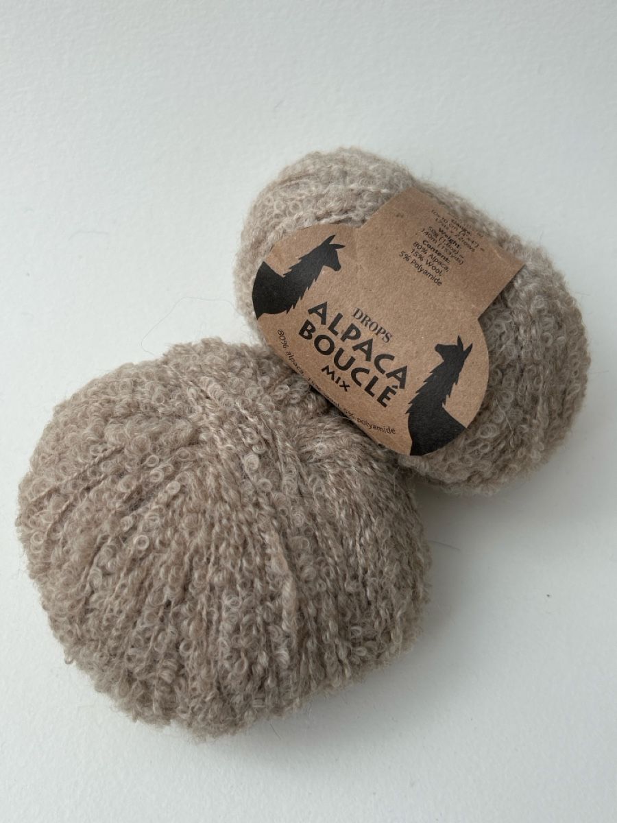 Wolle: 2 pelote Drops Alpaca Bouclé beige – Gebraucht aus Grandvaux von mai_shl9