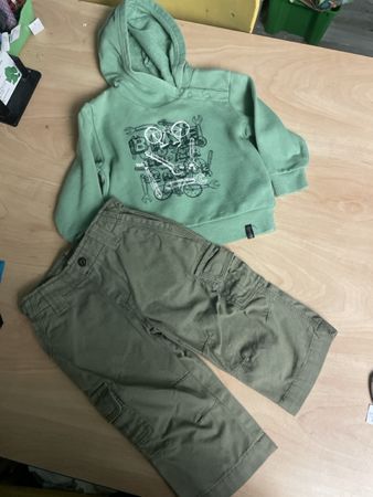 Kinder Set Naturaline Coop Hoodie 80 Texstar Hose 74 grün