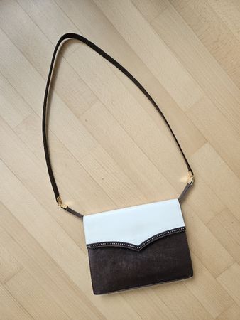 Vintage Bally Handtasche Tasche braun weiss 22.5cm x 17.5cm