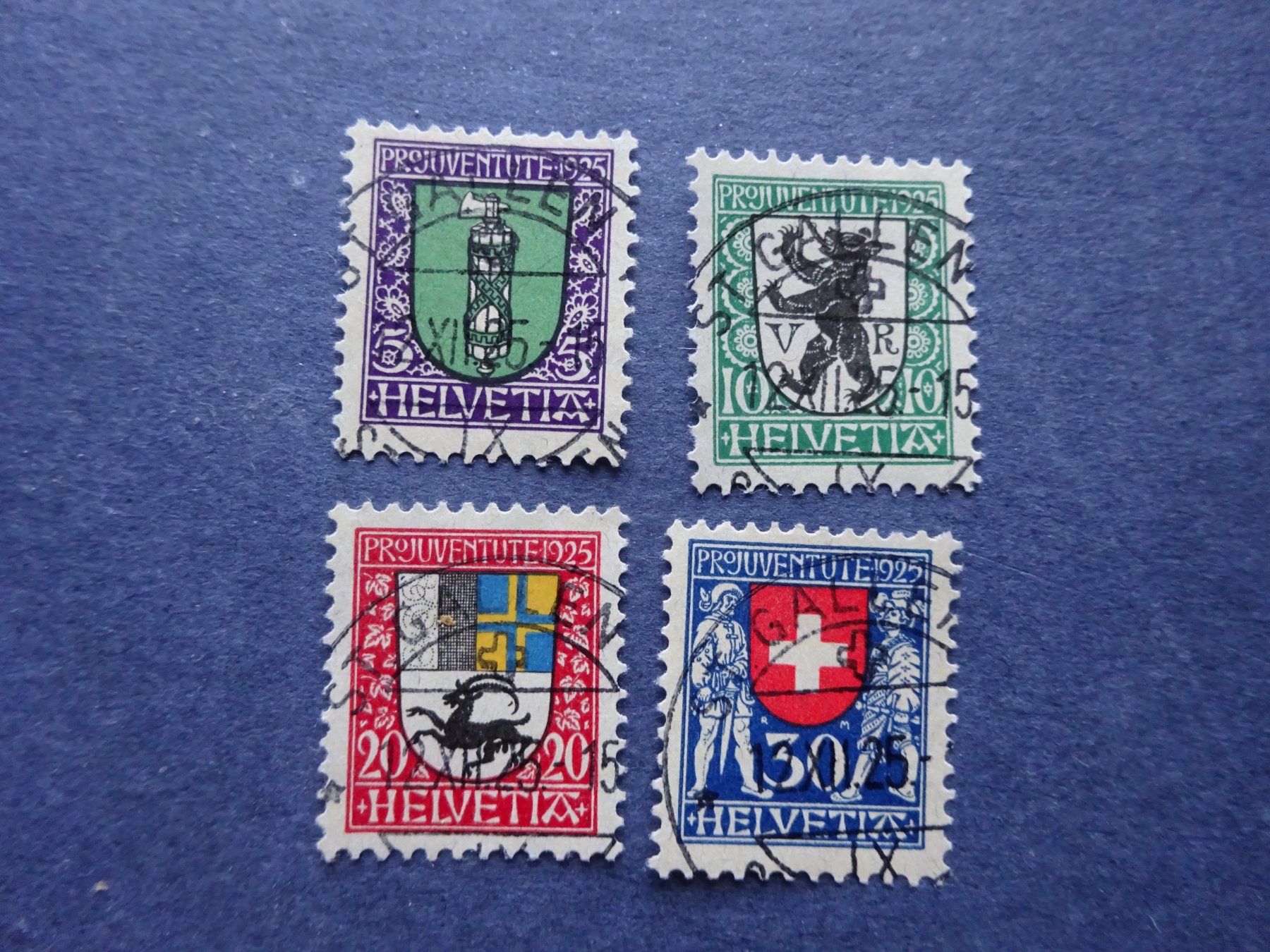 Tutti i francobolli: 1925 Pro Juventute mit einheitlichen Voll-Stempel – Usato da Appenzell-Steinegg venduto da adi1975 3