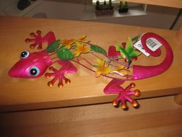 Schöner Metall GECKO mit Kolibri