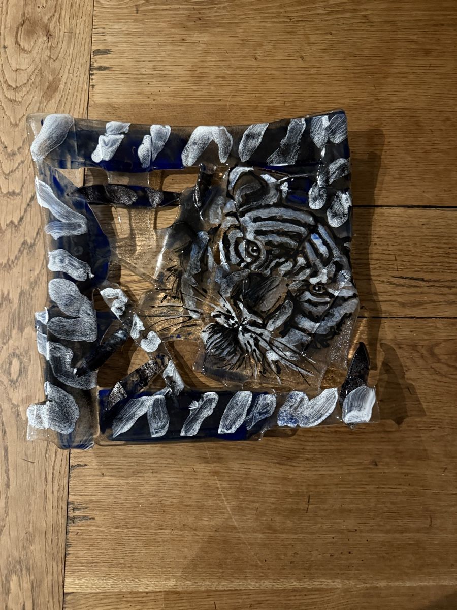 Bicchieri: Glasschale Tigerkopf, Handarbeit, einzigartig, – Usato da Schüpfen venduto da Manuk007