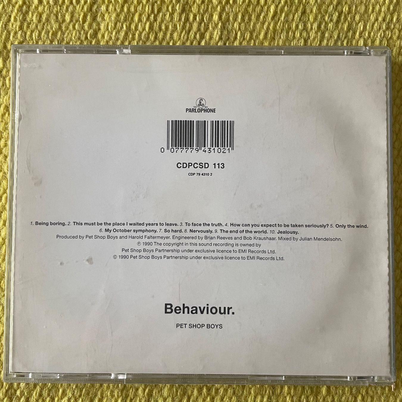 CD: PET SHOP BOYS-BEHAVIOUR, – Usato da Rorschacherberg venduto da CD-Roli 1