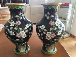 Grosses Vasenpaar Cloisonné chinesisch