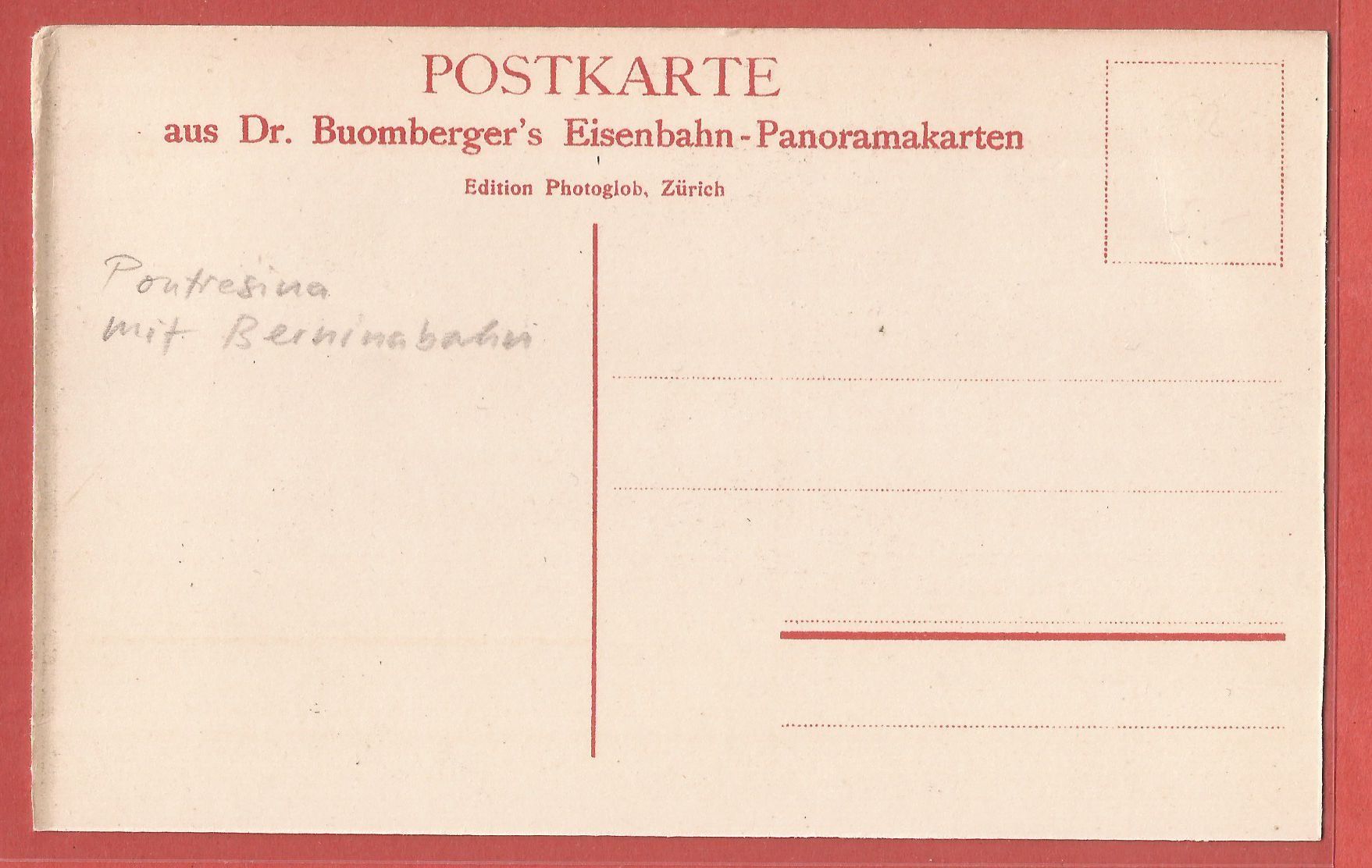Cartoline postali: Pontresina mit RhB Berninabahn - ca. 1910 – Usato da Fislisbach venduto da Porano 1