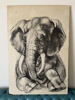 Grosses Elefanten-Portrait von Hans Erni