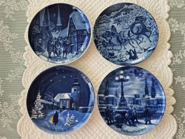 4x Sammelteller Weihnachten Dresden + Berlin Blau  1974-1977