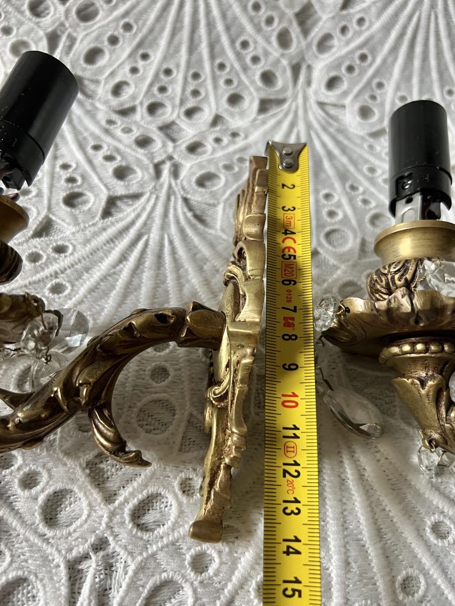 Lampade: Paar Alter Messing Wandleuchte – Usato da Frenkendorf venduto da Only1 6