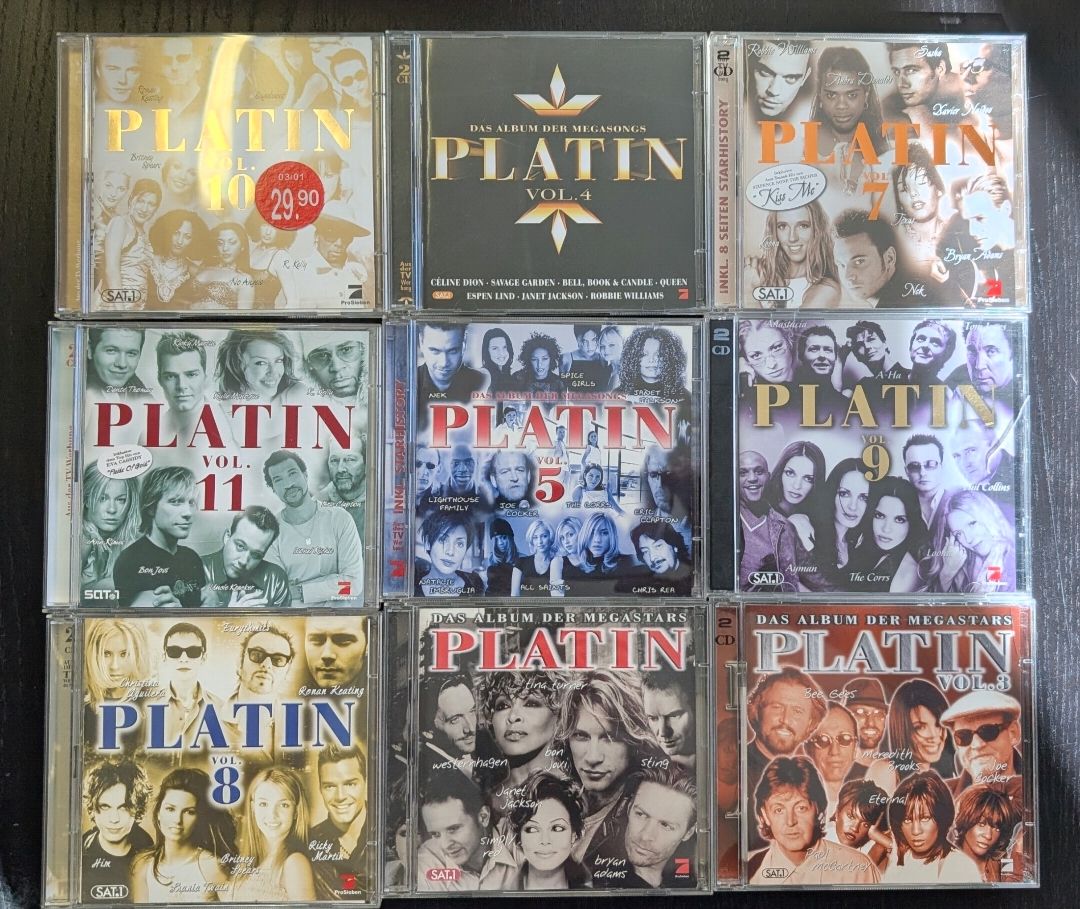 CD: 9x Musik CD's PLATIN – Usato da Olten venduto da Sandro-W