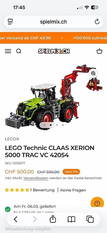 Lego Kit di costruzioni: Lego Technic Claas Xerion 5000 42054 – Usato da Degersheim venduto da django72 3
