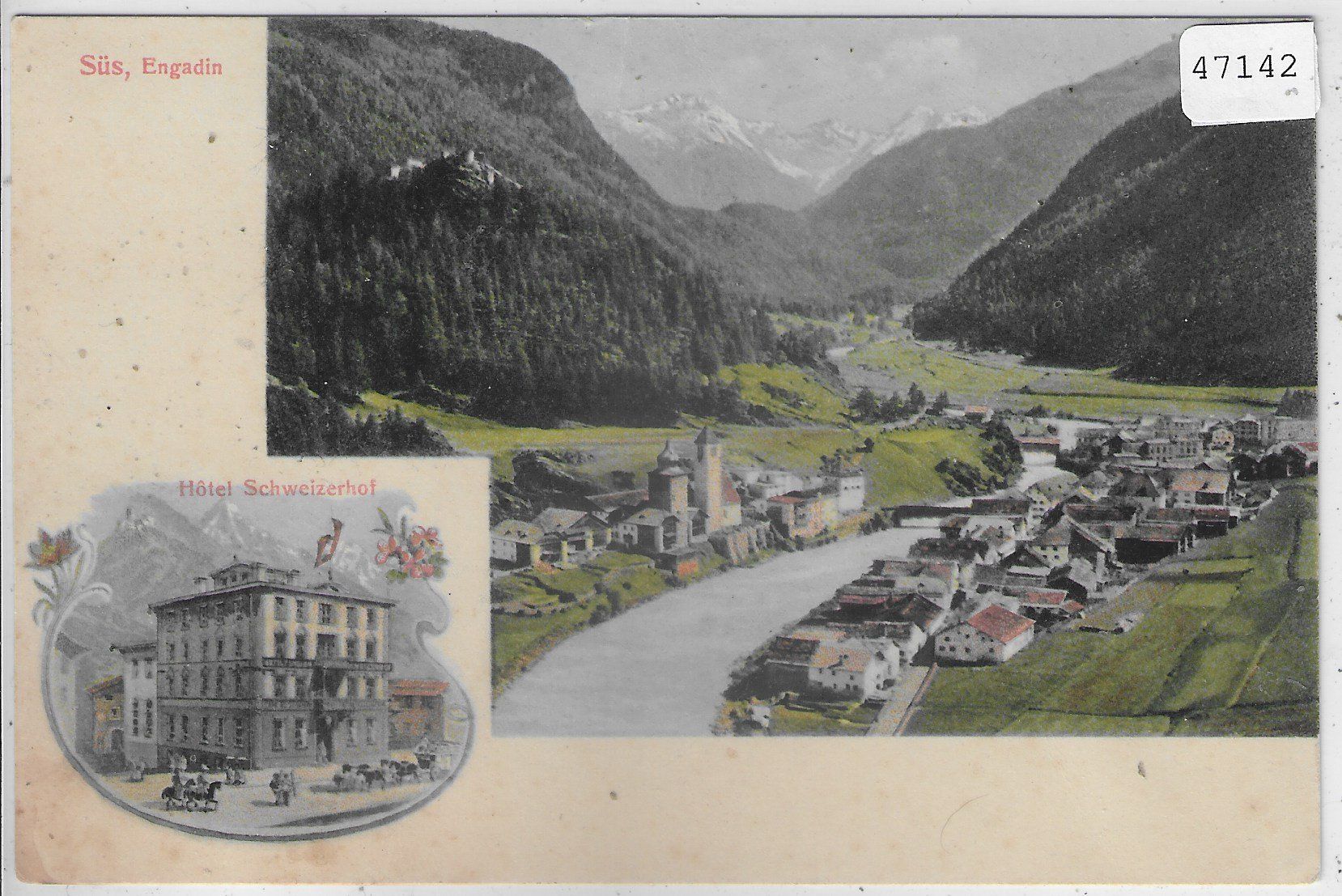 Cartes postales: Süs - Hotel Schweizerhof - Litho – Défectueux à Ettingen par Kartenplanet