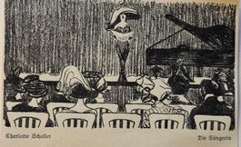 Charlotte Schaller, Holzschnitt Druck - Sängerin, 1912