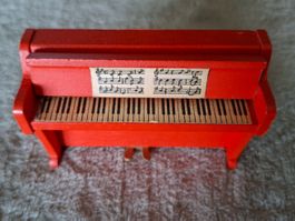 Rotes, hübsches Klavier aus Holz von Lundby fürs Puppenhaus