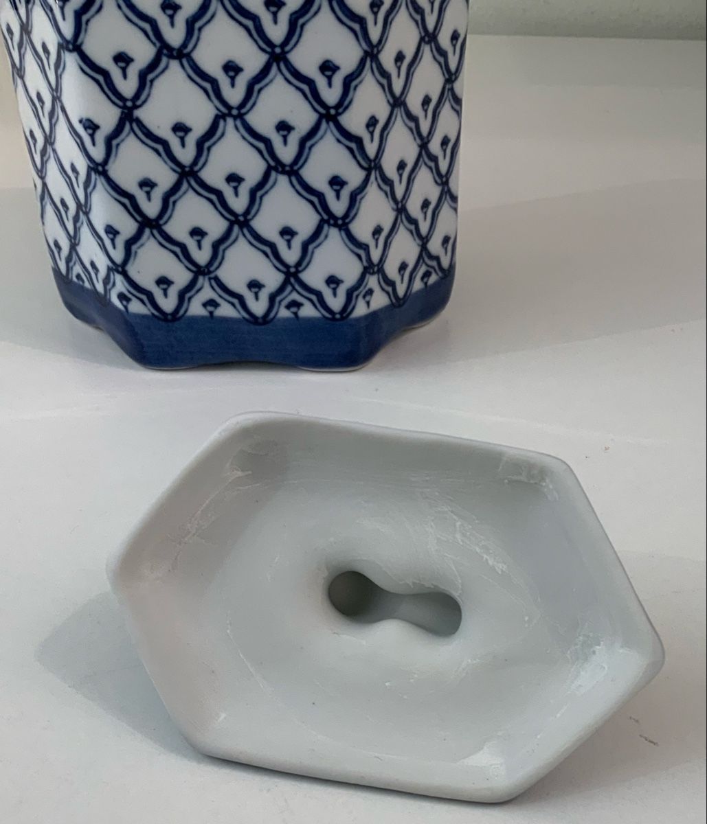 Altro in Decorazioni & Accessori: Boîte hexagonal en porcelaine bleu/blanc – Usato da rolle venduto da Tontonjulot 7
