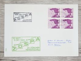 CL18 Enveloppe + Timbre Suisse 1969