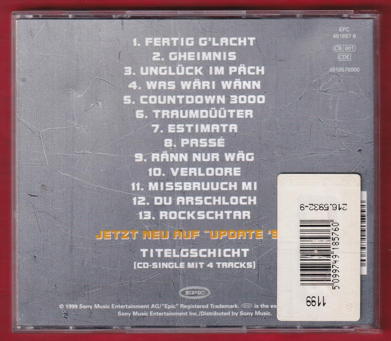 CD: Subzonic - Update '99 (2 CD) – Usato da Zürich venduto da Pfluftl2000 1