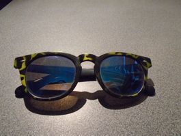 Kindersonnenbrille Dasoon, schwarz/gelbe