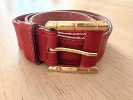Ledergürtel Rot echt Leder, 95cm