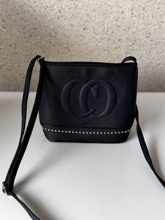 Handtasche dunkelblau mit Nieten - Wie neu