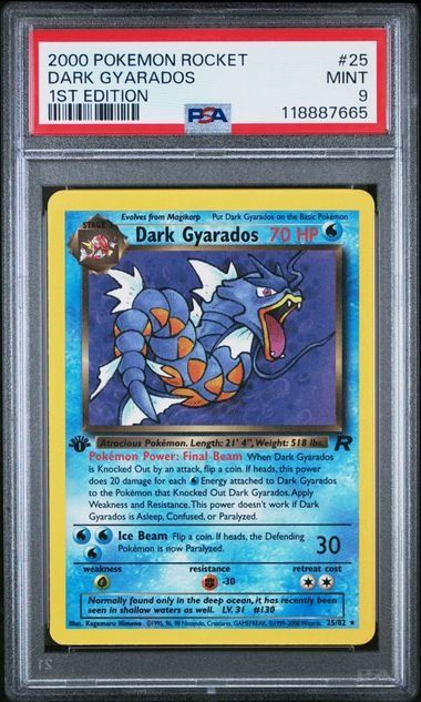 Pokémon Sammelbilder & Trading cards: Dark Gyarados 1st Edition Rocket PSA 8 – Neu (gemäss Beschreibung) aus Safnern von Rocksta