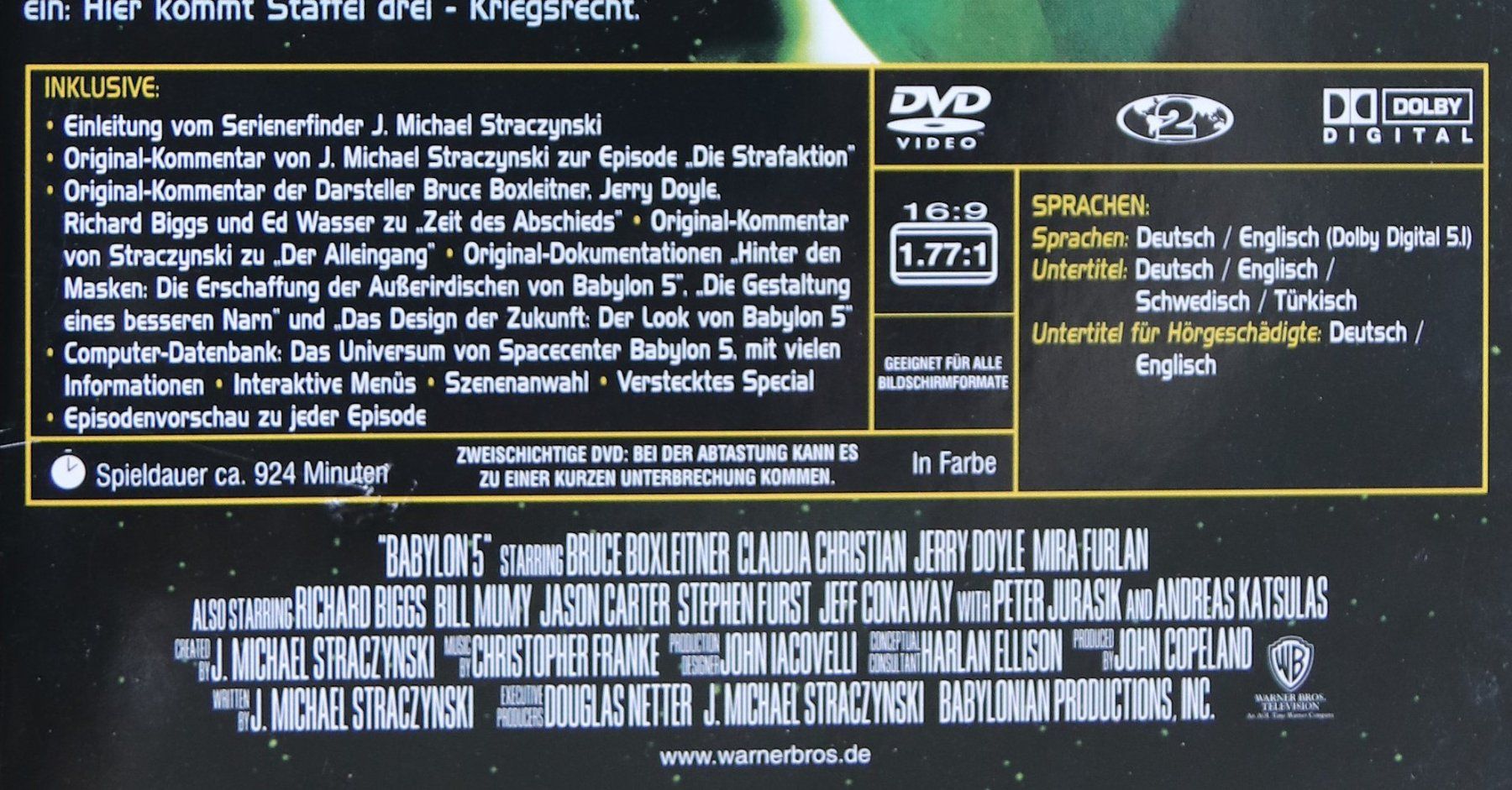 Alle DVDs: Spacecenter Babylon 5 Staffel 3 – Gebraucht aus Glattfelden von Sirax 3