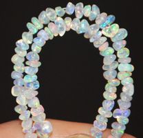 Halskette L-8241 – Äthiopische Feuer Opal Nuggets 41+6cm