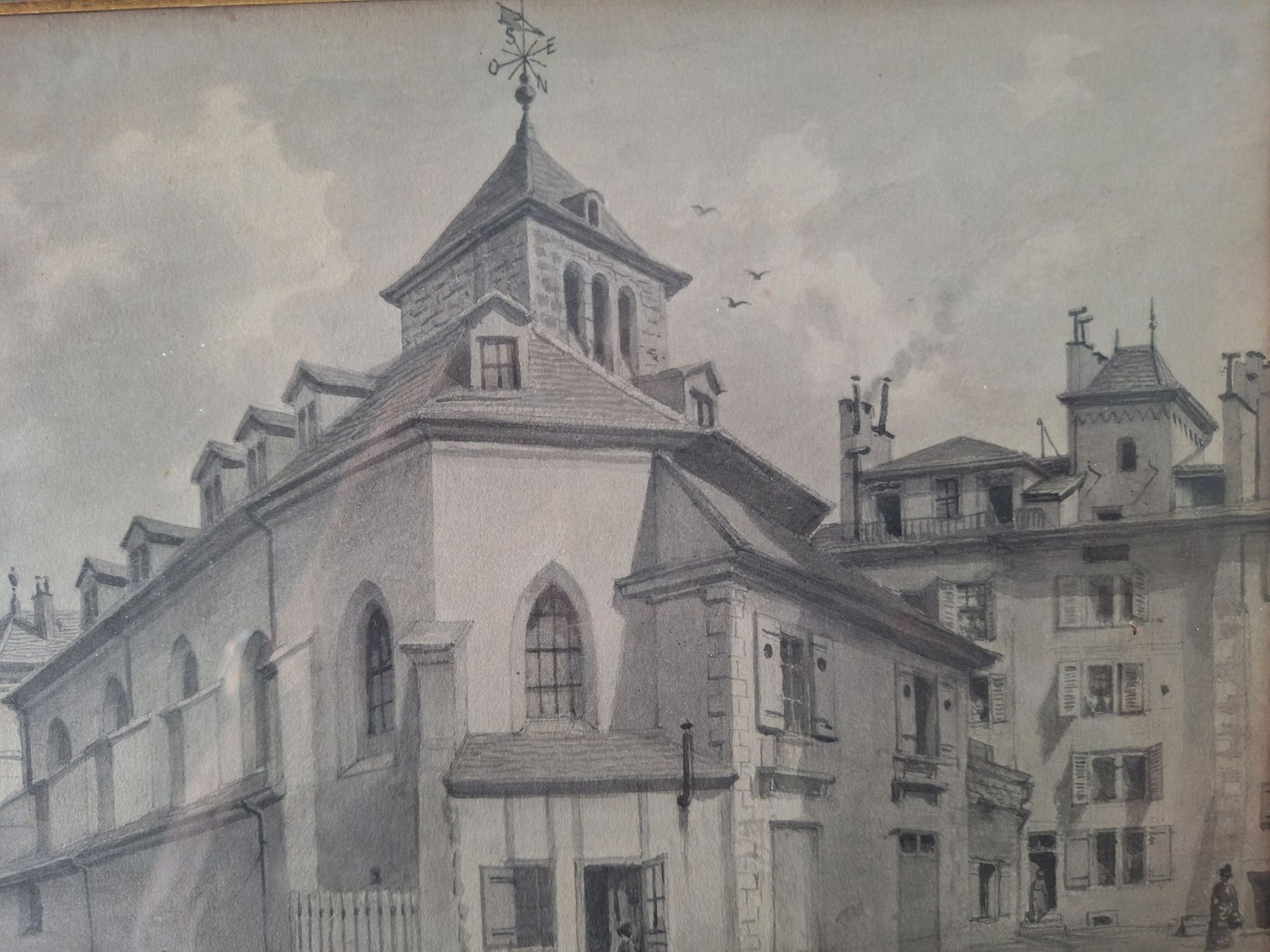 Dipinti: L. GEORGE. EGLISE ST GERMAIN – Usato da Bevaix venduto da bohrap 1