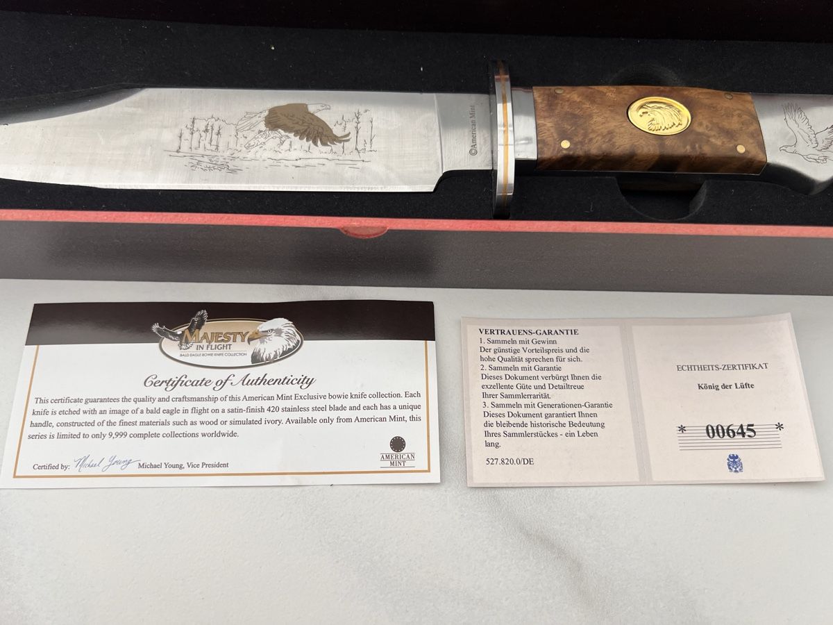 Accessori: Messer "Majesty in Flight" Bald Eagle Bowie. Neu! – Nuovo e nell'imballaggio originale da Winterthur venduto da ChicMarkt 1