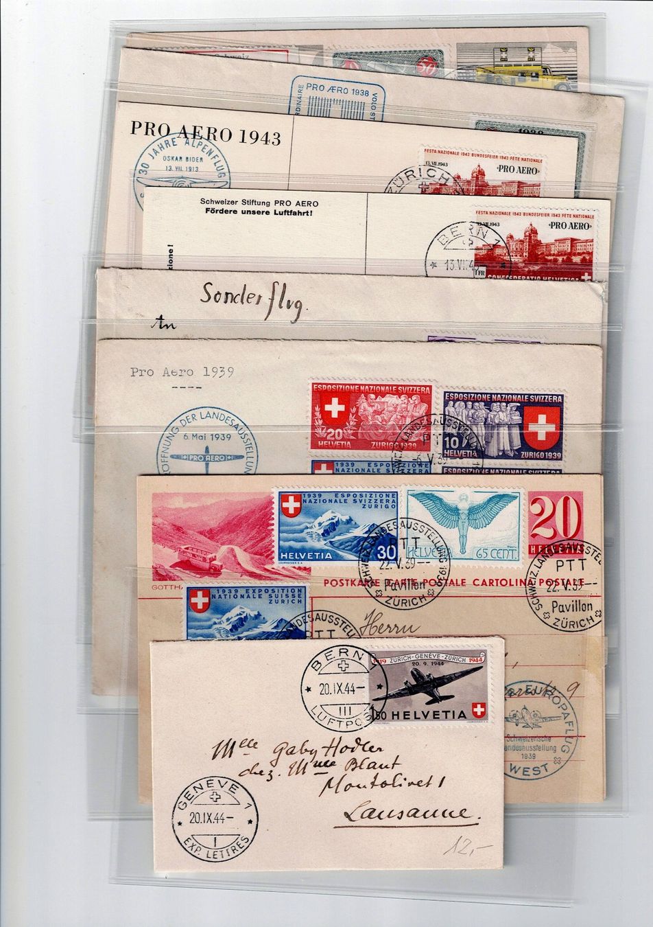 Tous les timbres: Schweiz, 9 Flugpostbelege 3 – D'occasion à Hinteregg par McCharly01