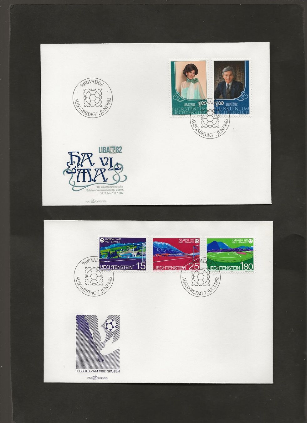 Tutti i francobolli: 32 FDC Liechtenstein 1982 bis 1986 – Usato da Au ZH venduto da xelagreb01 1