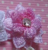 Fleur 2 tons strass dégradé ROSE