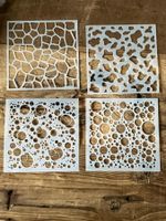 Neu 4er Set Malschablonen Tupfen, Punkte, Mosaik,Flecken