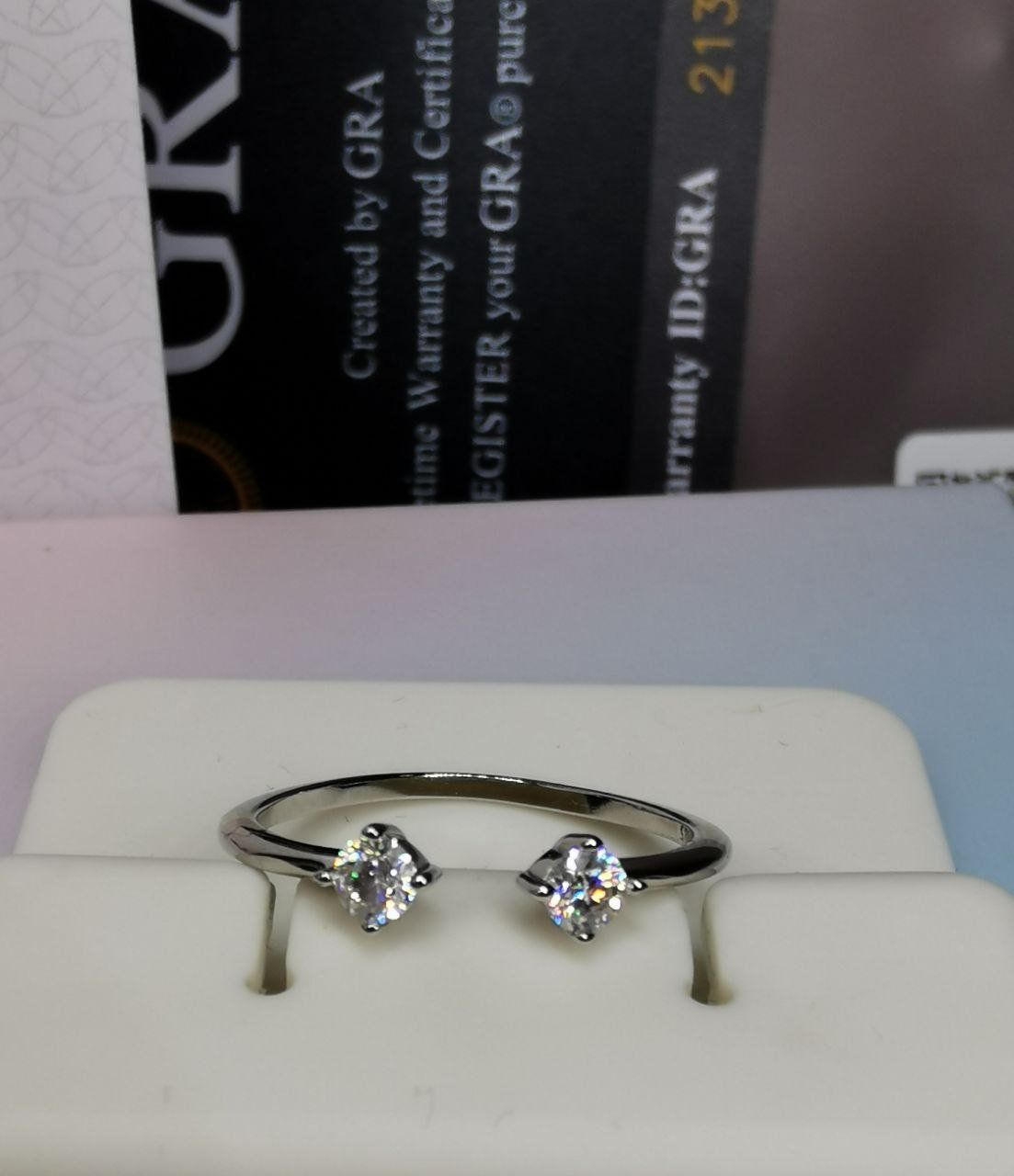 Anelli: Bague argent avec diamants de moissanite de 0,2 ct GRA – Nuovo e nell'imballaggio originale da Reconvilier venduto da Tsma67 9