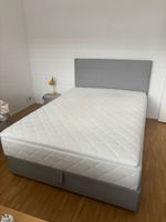 Boxspringbett grau mit Bettkasten guter Zustand 140x200