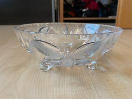 Vintage Kristallglasschale mit Dekor, Top Zustand